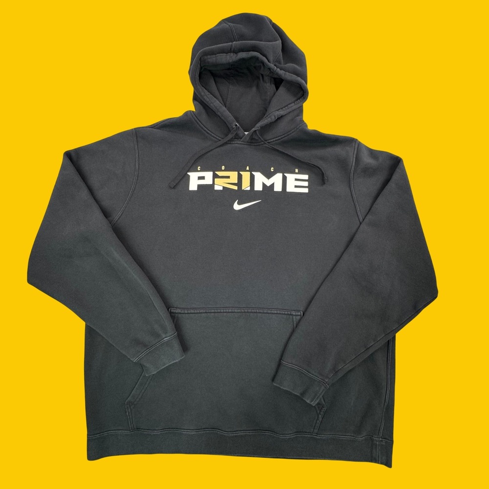 Nike Coach Prime Deion Sanders Club Fleece Hoodie Black XXL M31777